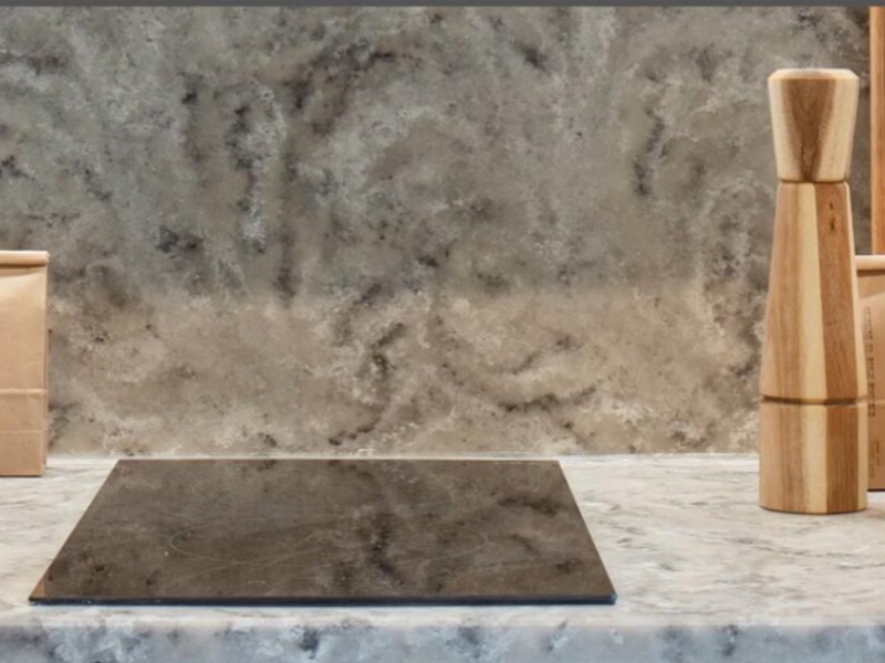 Marble looking solid surface worktop