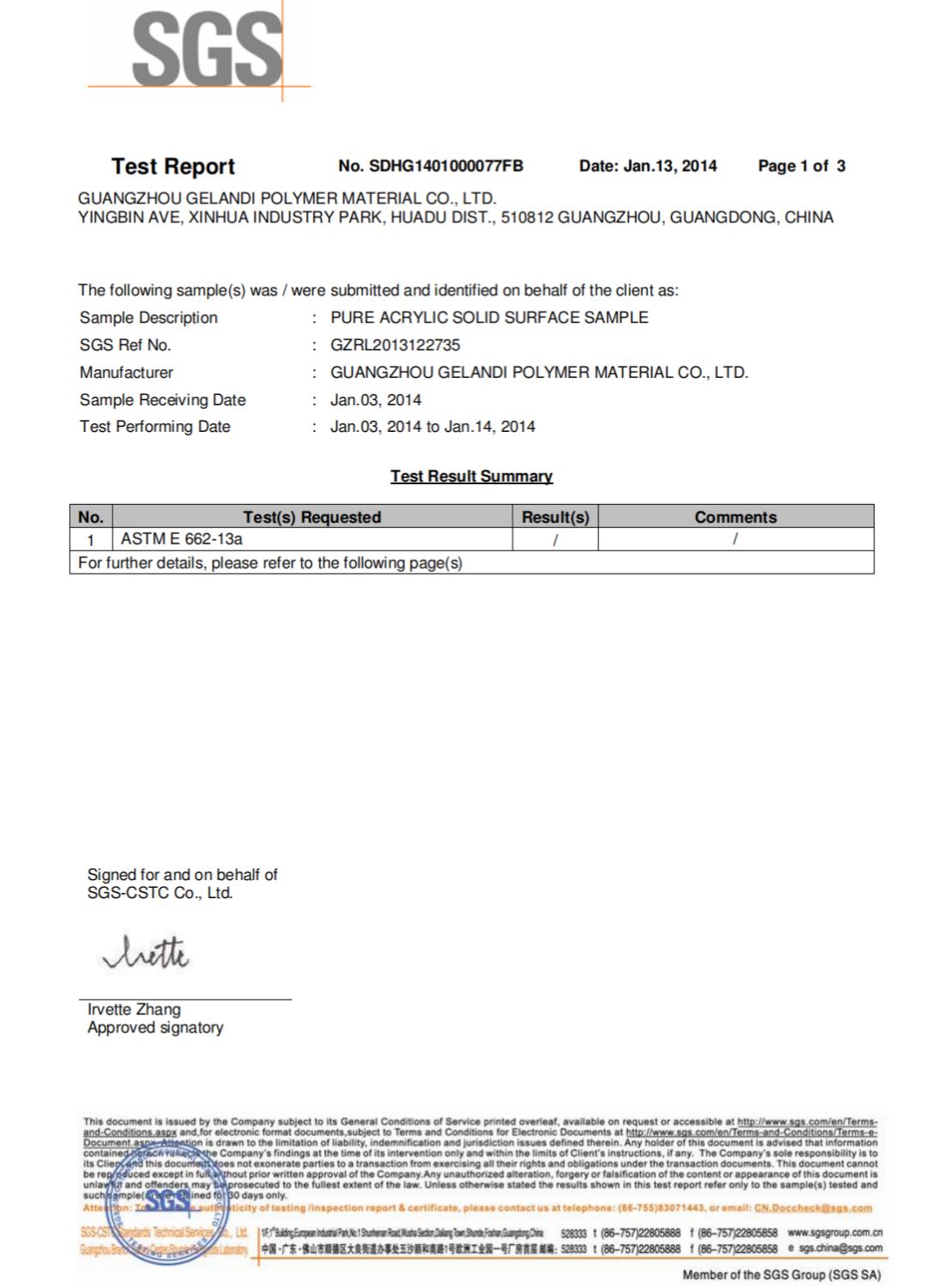  ASTM E662 